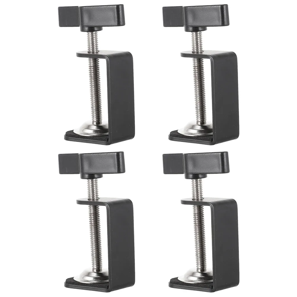 

4 Pcs Metal Base Clamps Table Mount 360 Degree Desk Clamp Stainless Steel Durable Universal Strong Practical Home Office