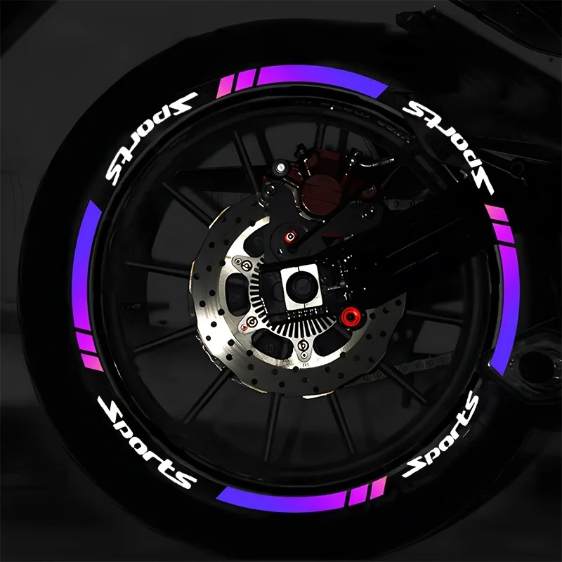 

Наклейка на колесо, светоотражающая наклейка для верховой езды, наклейка на шину мотоцикла, наклейка на автомобиль, материал ПВХ, водонепроницаемая, спортивная на 16 букв