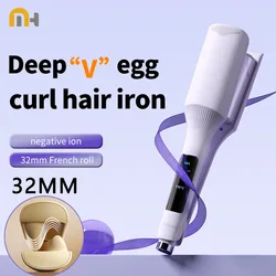 Hair Wavy Curling Iron 32mm Big Wave Deep Wavy Splint Egg Rolls Hair Curler Crimping Iron Styler Wand for All Hair Styling Tools