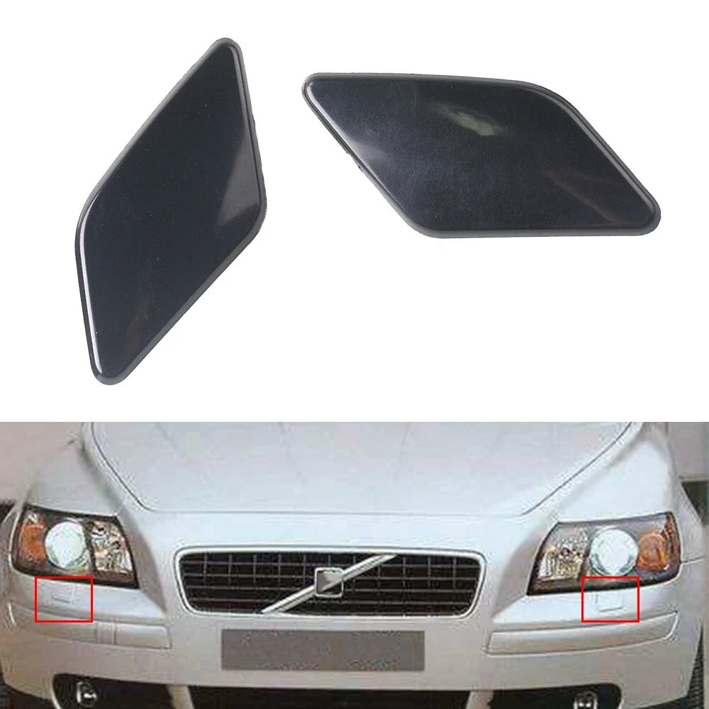 39886377 39886397 Front Bumper Headlight Washer Nozzle Spray Jet Cover Black Painted Cap Lid For Volvo S40 V50 2008-2012 New