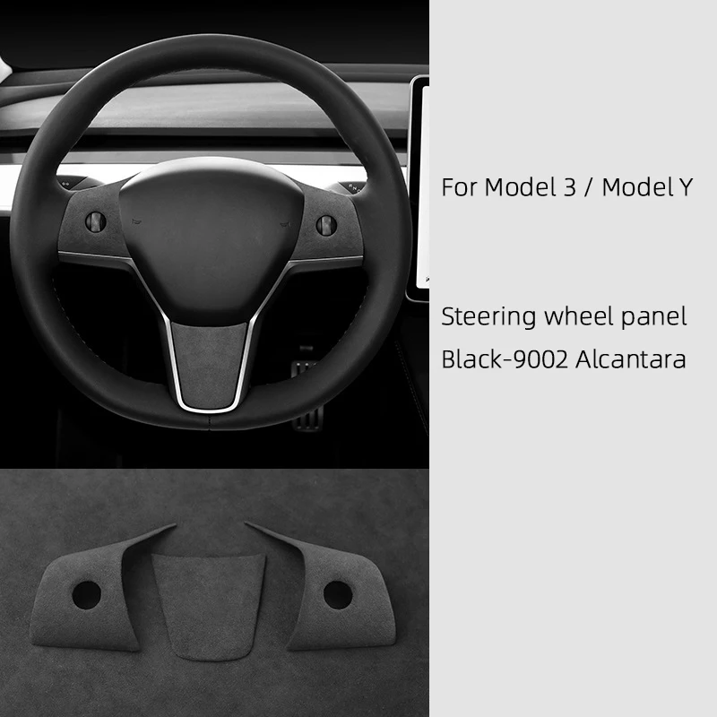 For Tesla Model 3 Model Y 2018-2023 Super Suede Window Glass Lift Frame Car Armrest Box Lid Water Cup Panel Interior Accessories view 3