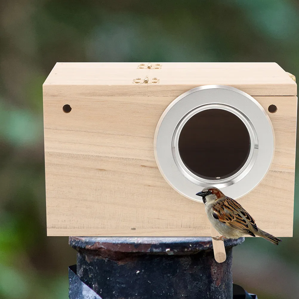 Wooden Parrot Nesting Box Breeding House for Parakeet Budgie Hummingbird Lovebird Finches Bluebirds Sparrows Solid Structure