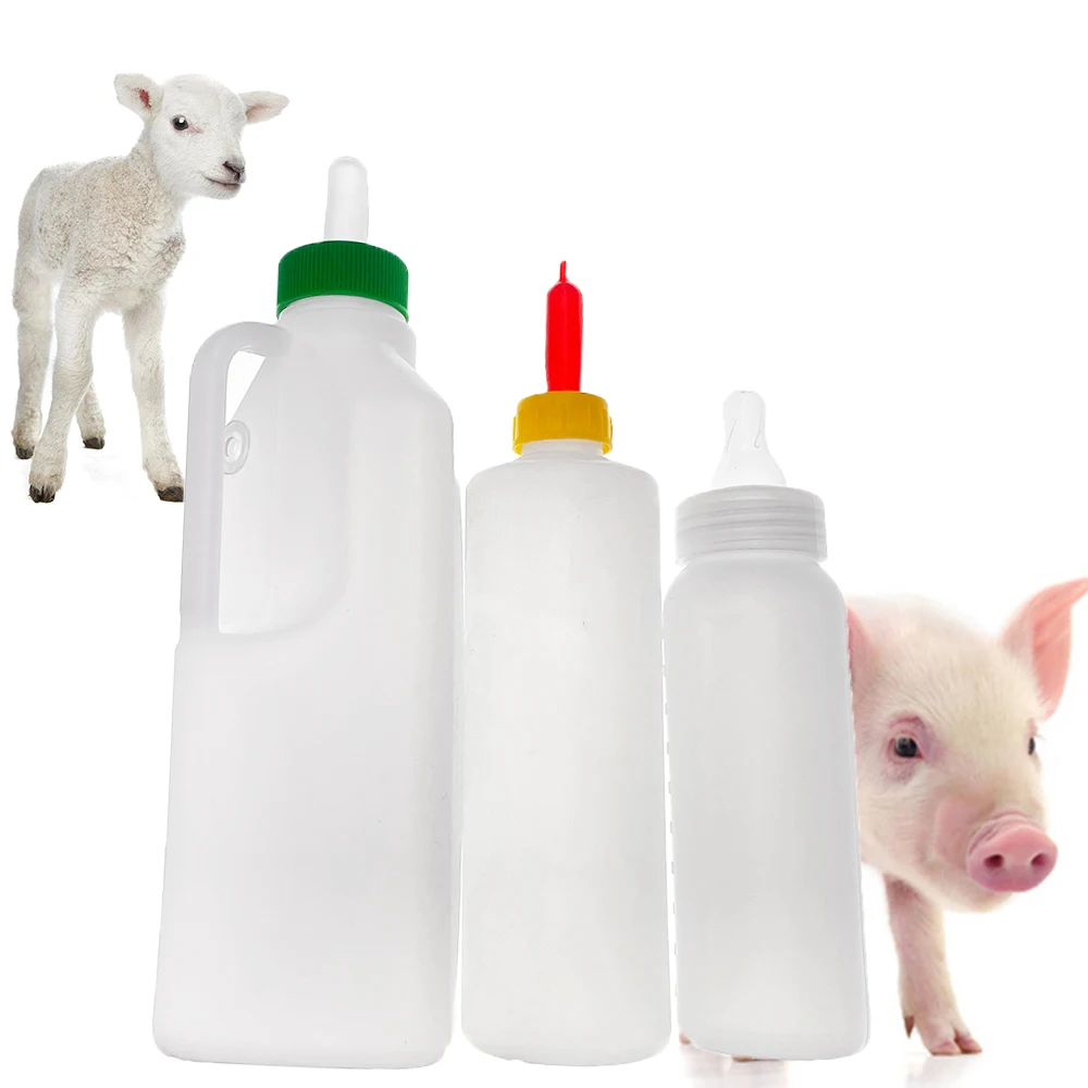 Plastic Goat Sheep Drinking Bottle Different Capacity Available With Graduation For Weaning Small Animals Drinking Fountains 1PC