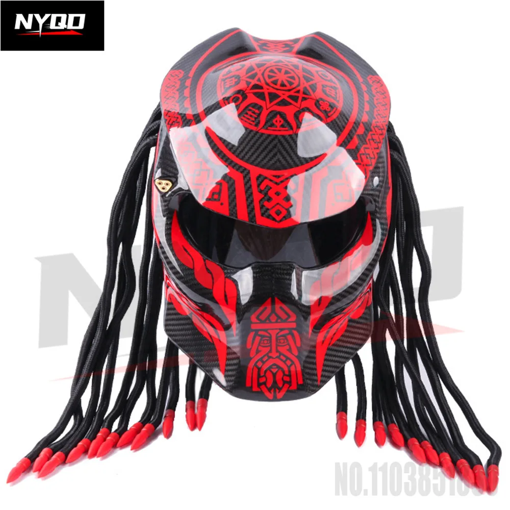 Braided helmet personalized full coverage iron blood warrior carbon fiber helmet Halloween gift for men women full helmet