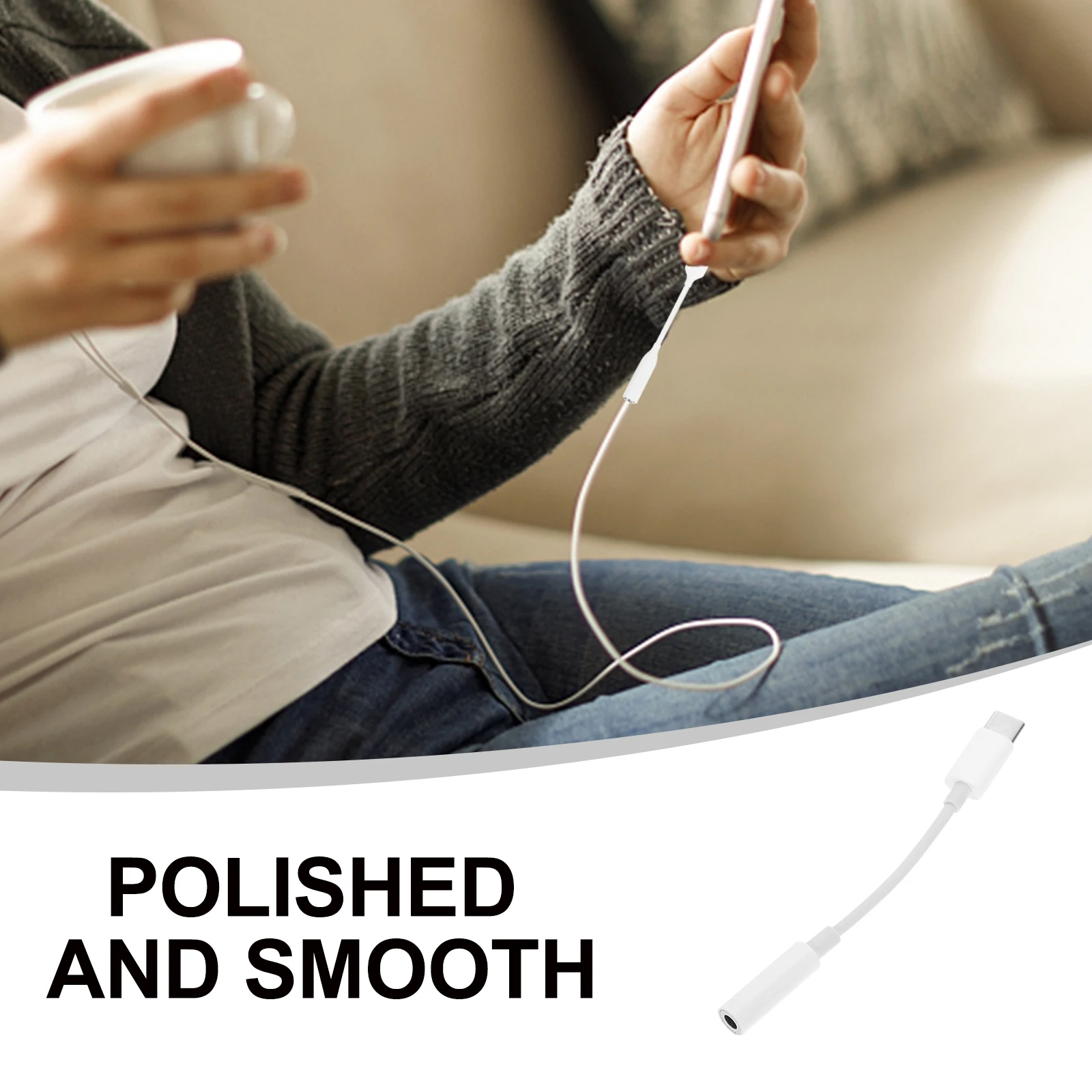 

Headphone Adapter Earphone Converter Type C to 3.5mm Jack Audio Black Color Gaming Voice Call Song Switching Transmission