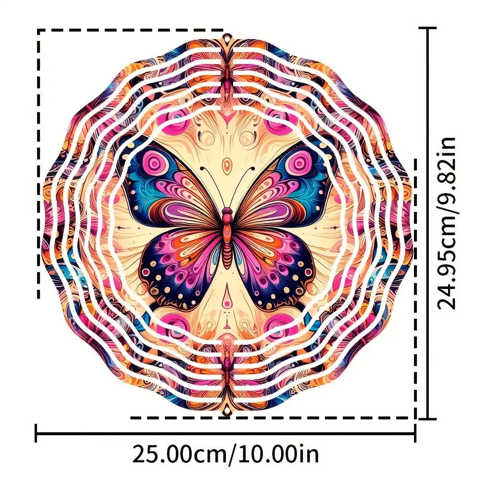 CIFBUY Wind Chime Stainless Steel Wind Spinner Colorful Butterfly Garden Decor Outdoor Patio Yard Hanging Art
