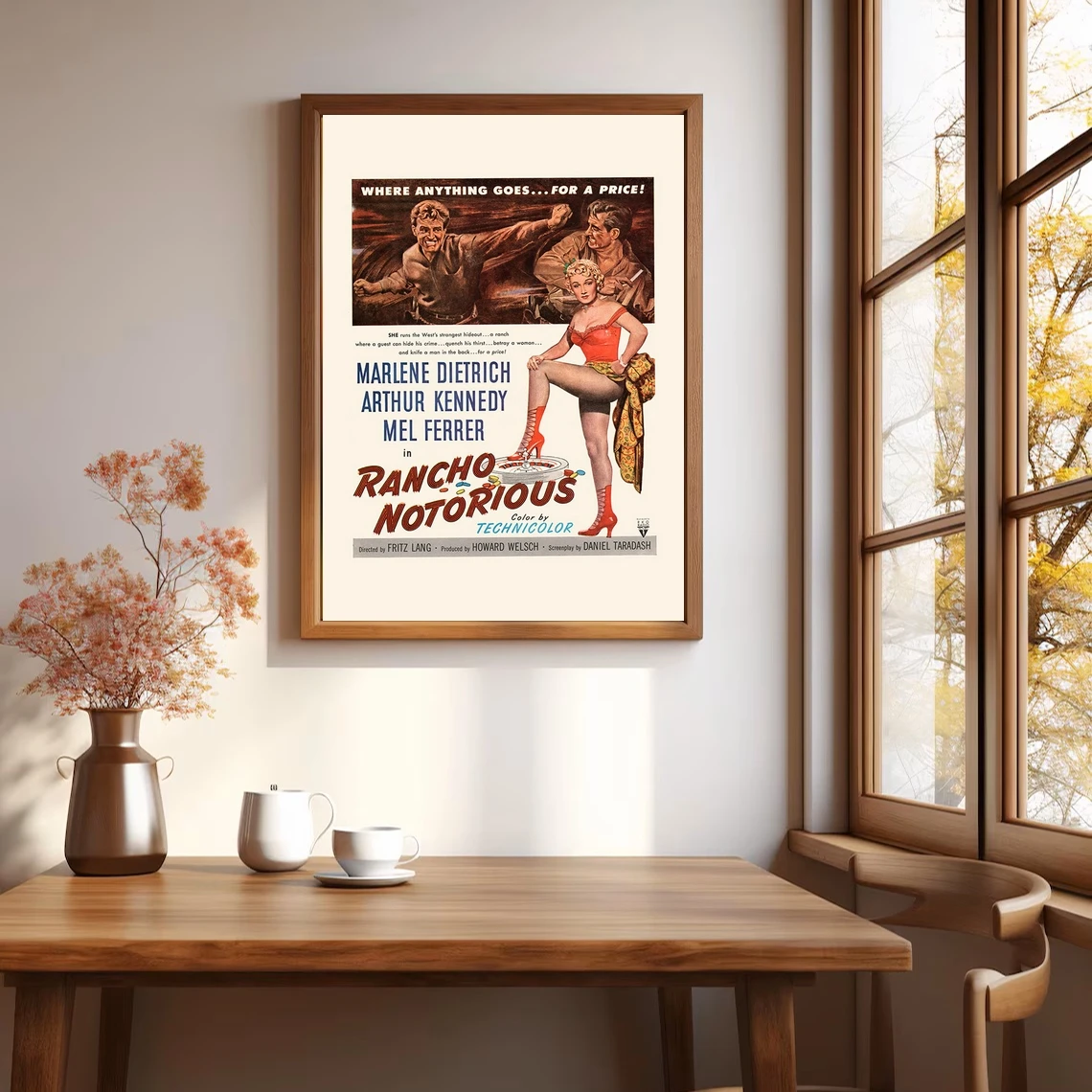 ملصق فيلم ريترو - ملصق فيلم مارلين ديتريش - فيلم رانشو السمعة إعلان ريترو كيتش ملصق الفيلم إعلان الخيال اللب