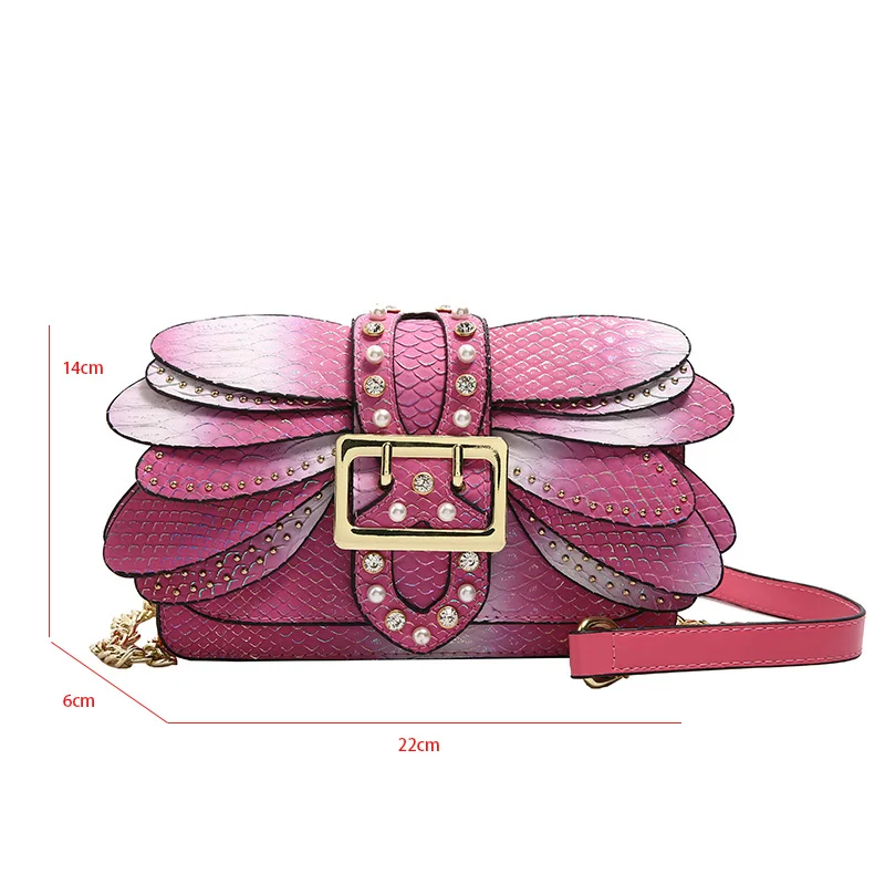 2024 New Handmade Rivet Butterfly Wing Crossbody Bag Women Designer Handbag And Purse Small Square Bag 8 Color Pu Leather Bags