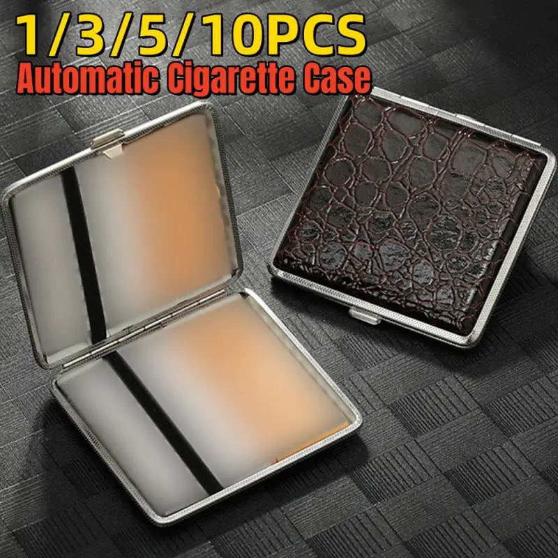 Unique Retro PU Leather Cigarette Case Portable Pocket Cigaret Pack 20 Thin Cigarette Boxes Women Gift Does Not Contain Gas