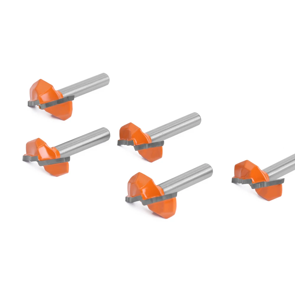 Fraise à tige en bois pour cadre de porte en carbure, mèches de routeur pour armoire de porte en carbure de bois, travail de calcul, 1/4 ", 6mm, 5 pièces