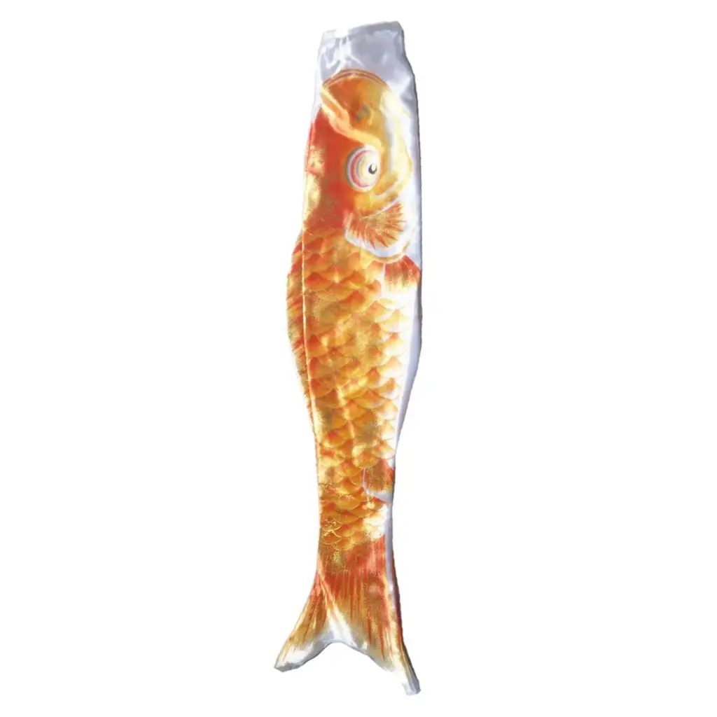 Koi Nobori Japanese Windsock Artificial Silk Carp Flag Colorful Ornament Wind Streamer for Children’s Day Display
