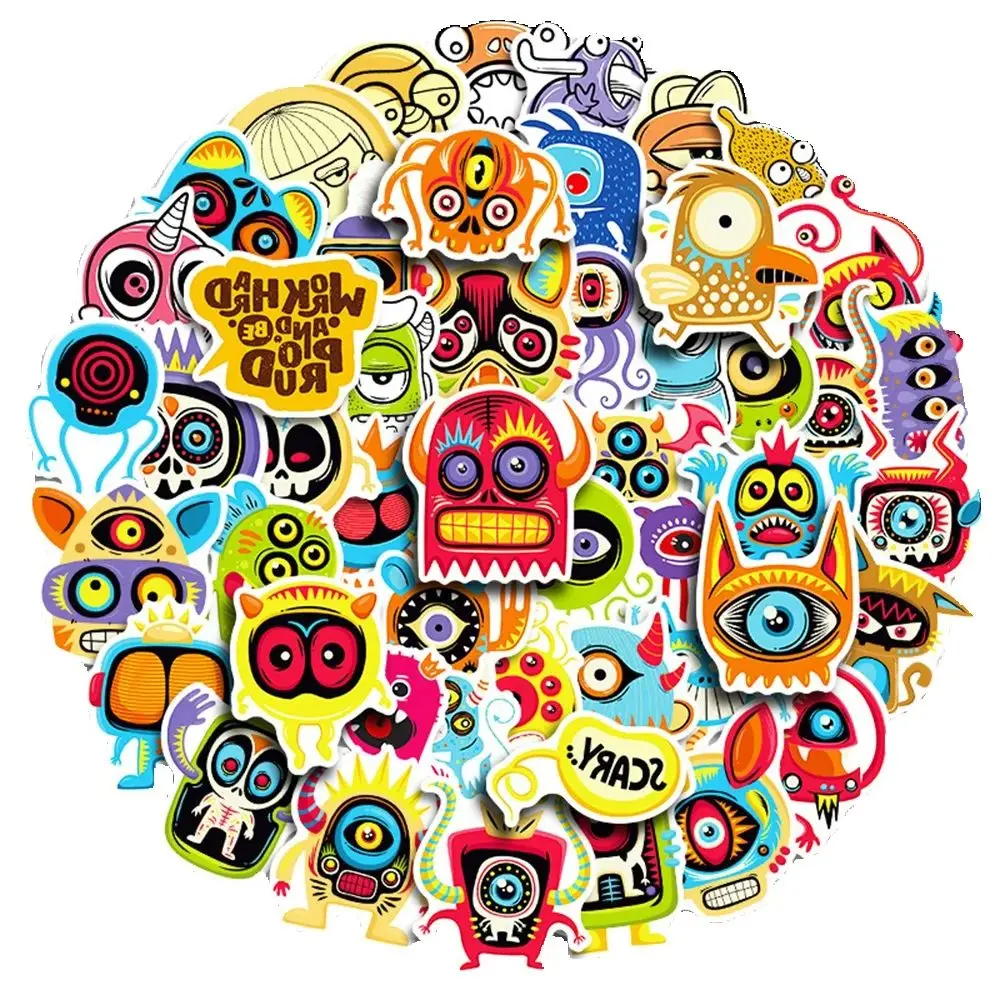 50 STKS gepersonaliseerde cartoon animatie kleine monster graffiti sticker laptop fiets gitaar sticker