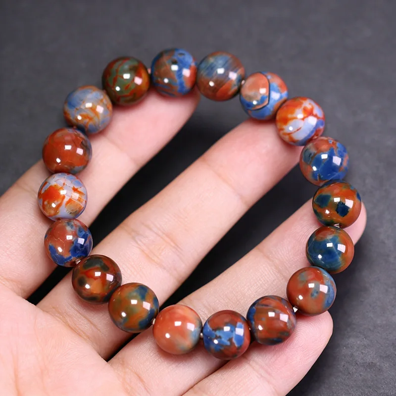 Natural Tibetan Genuine Old Mine Raw Earth Planet Agate Single-Loop Bracelet Chain