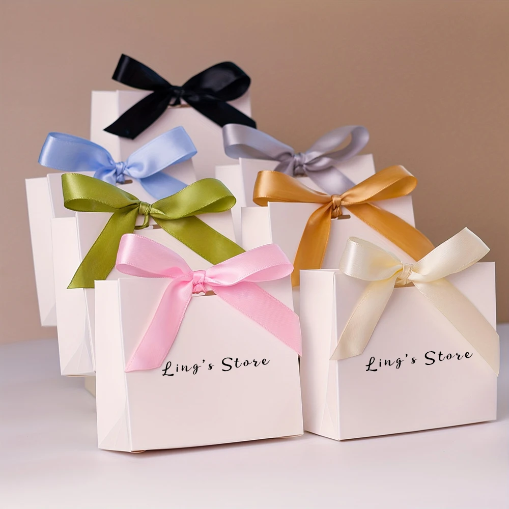 

100Pcs Personalized 11.5x4.5x10cm Jewelry Folded Paper Bag Necklace Earrings Studs Rings Lipstick Fruit Lemon Box Gift Organizer