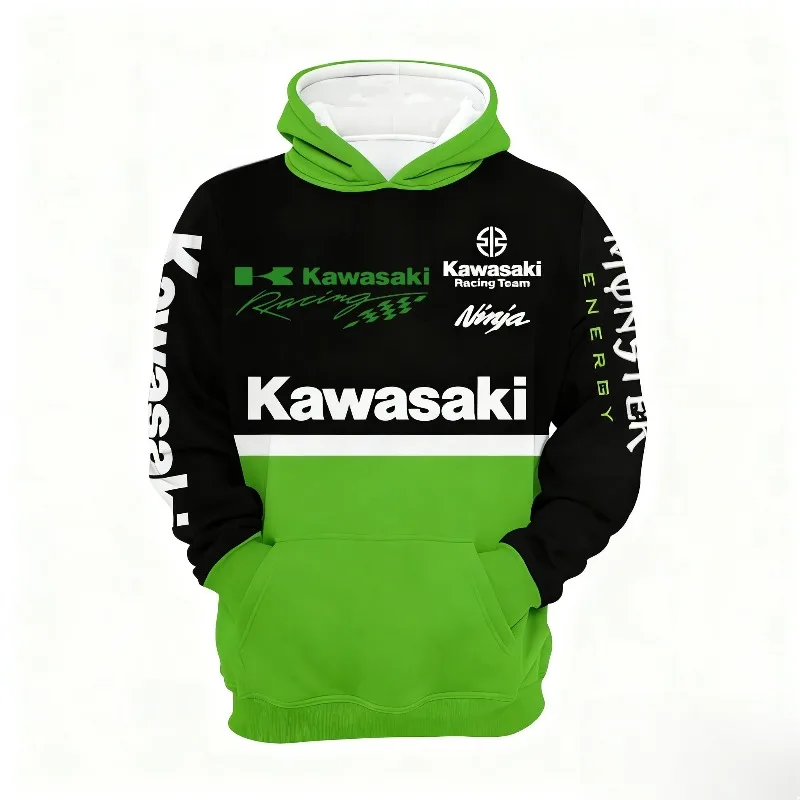 

Kawasaki Racing Team Parker 3D Hoodie Adult Streetwear Hooded Unisex Motorcycle Sweatshirts Pullovers Tracksuit Clothing