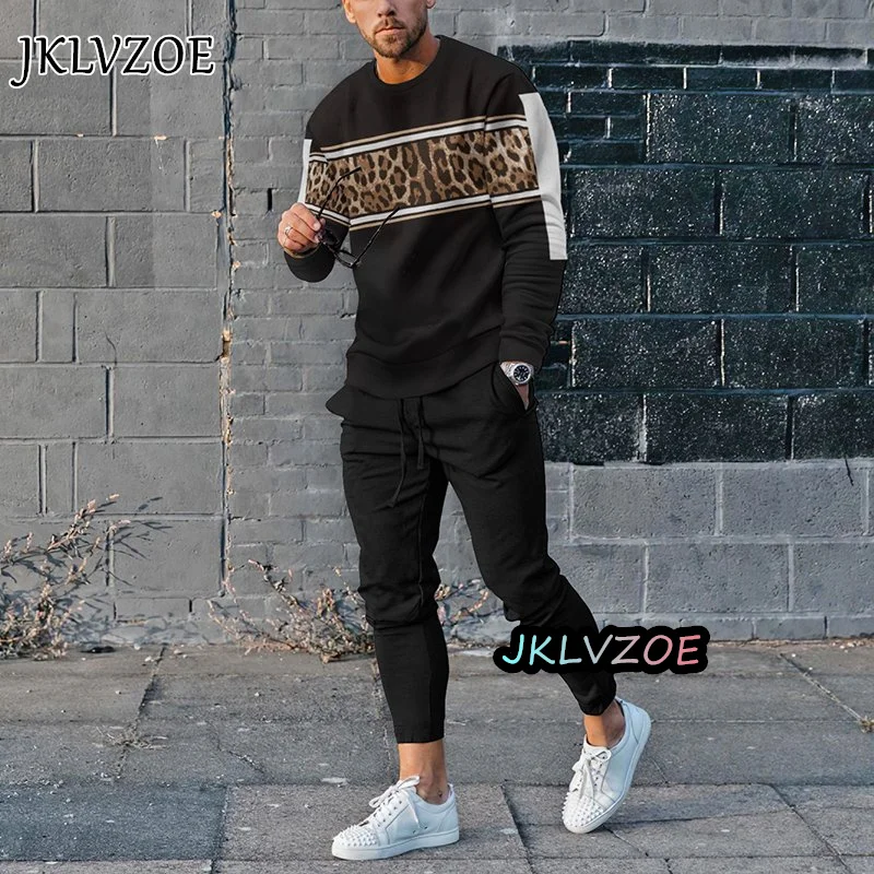 Herfst Mode Kleding 3D Print Amerikaanse Vlag Sportkleding O-hals Straat Pak Lange Mouw 2 Stuks Mannen Set Casual Joggingbroek set