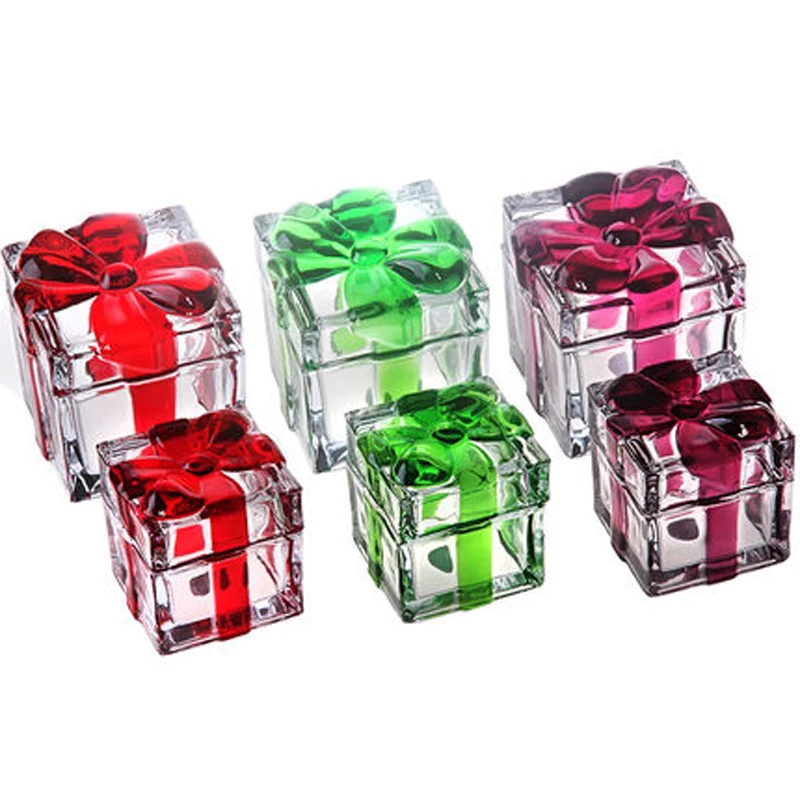 Storage Box Wedding Dessert Candy Tea Can Square Clear Lid Seal Storage Bottles Jars home glass wedding snack candy box