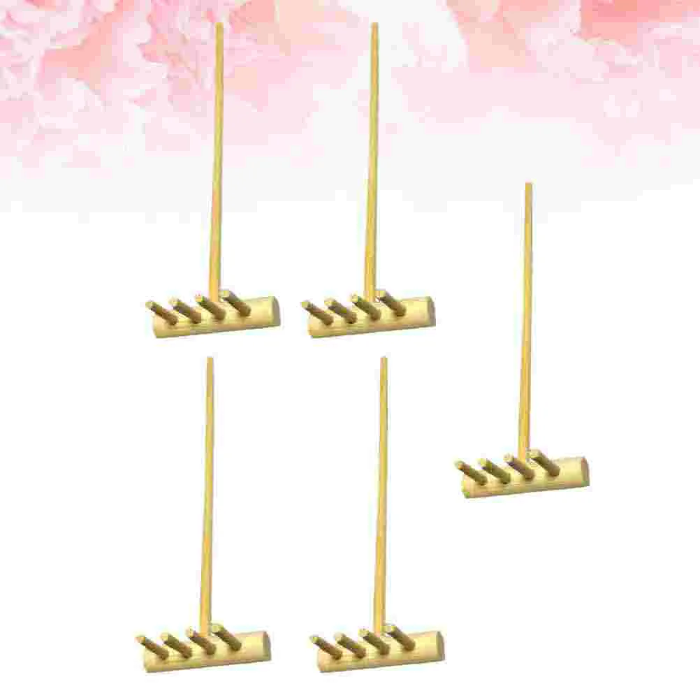 5 Pcs Sand Table Accessories Rake Bamboo Desktop Decoration Mini Decorative Wooden