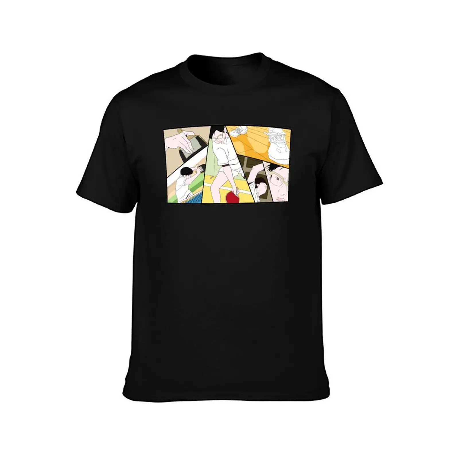 Ping Pong The Animation Print T-Shirt Trendy Pattern for Men T-Shirt
