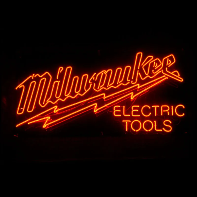 Neon Sign Milwauk Electric Tools Neon Light Sign Aesthetic Shop Room Wall Signs Neon Words for Wall Room Studio Anime Room Decor