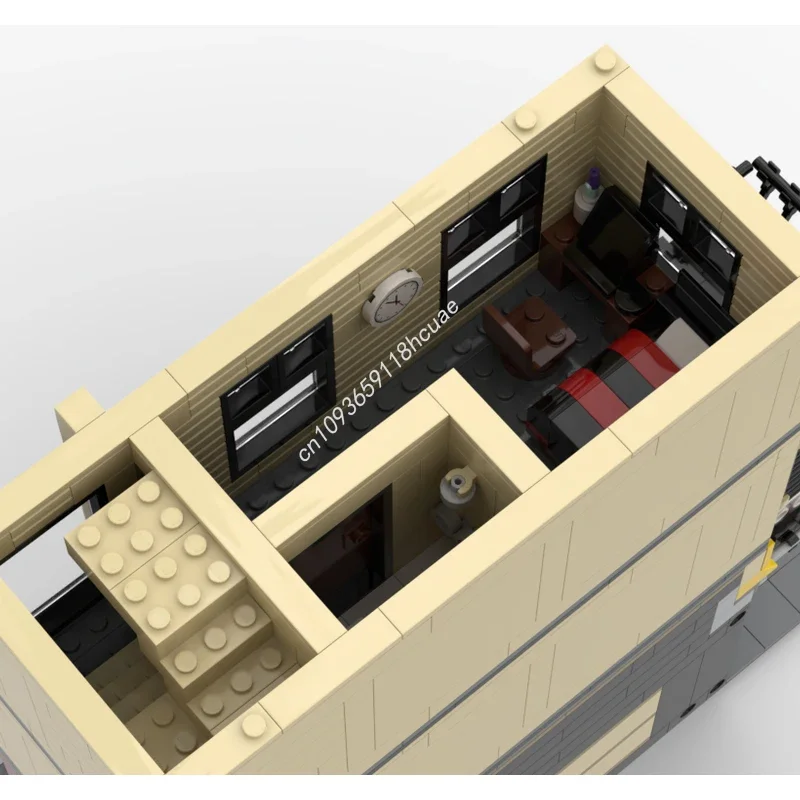 MOC Custom Modular Building Apt & Deli Street View Model Building Block Diy Creative Assembly Educational Bricks Kid Gift Toys