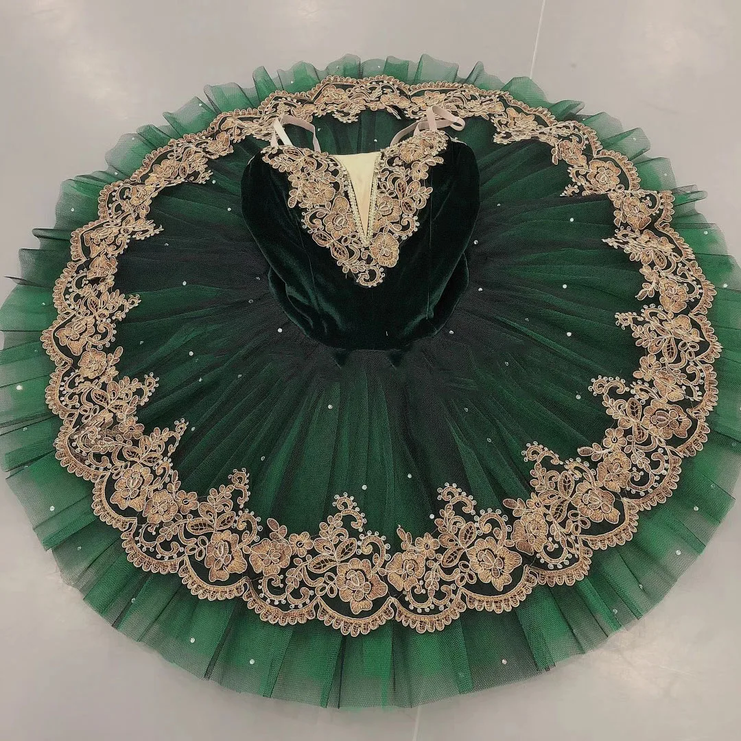 Tutu di balletto professionale verde Swan Lake ragazza e donna Ballerina costumi da ballo Tutu di balletto vestito da balletto ragazza