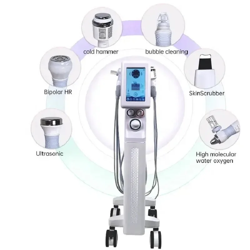 ใหม่ล่าสุด 6 in 1 Dermabrasion Facial Care Machine Microdermabrasion Facial Lifting ทําความสะอาดผิวหน้าเครื่องฟอกสีฟัน