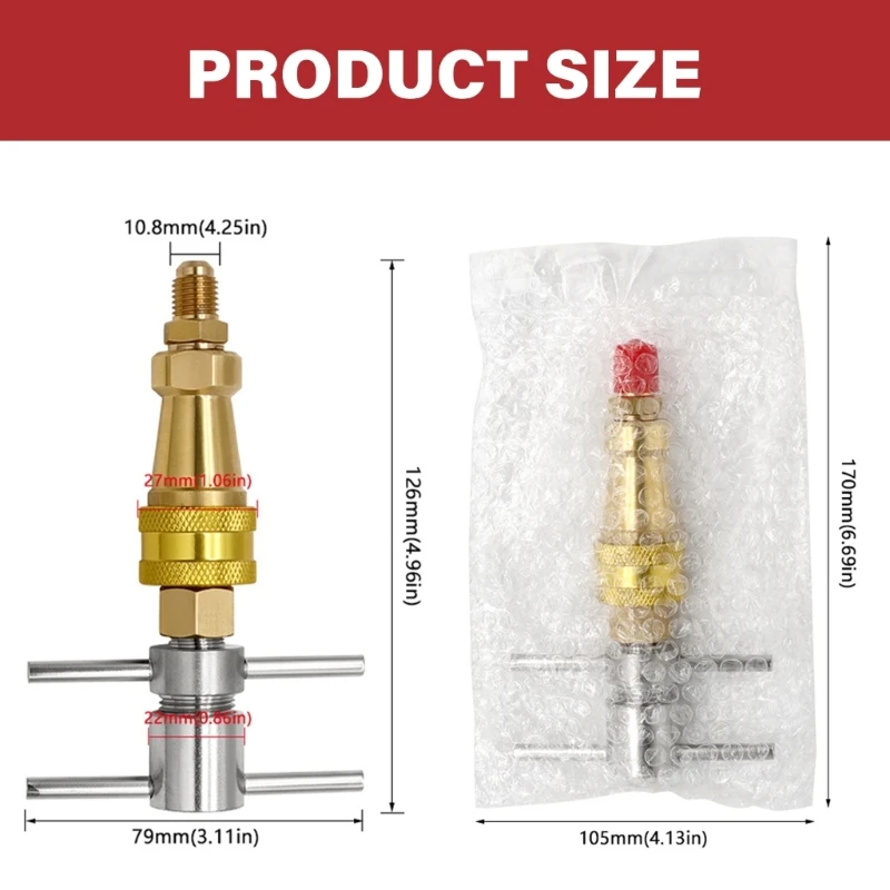 Koelkastkoelmiddelen bijvuladapter Snelkoppelingsaccessoire voor koelmiddelen A0NC