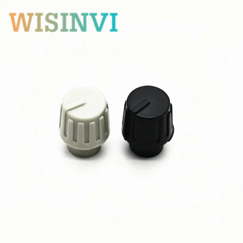 10pcs 12×15.5mm Plastic Step Potentiometer Knob Cap 6mm Spline Shaft Rotary Volume Knob for Amplifier Audio Mixer Encoder Switch