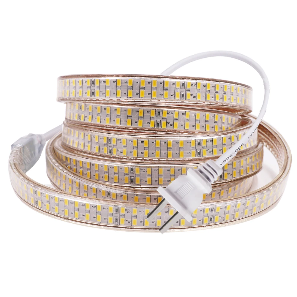 220V 110V LED Strip Light Super Bright 5730 240Leds/m Double Row Flexible Tape Waterproof LED Ribbon Rope for Home Decoration