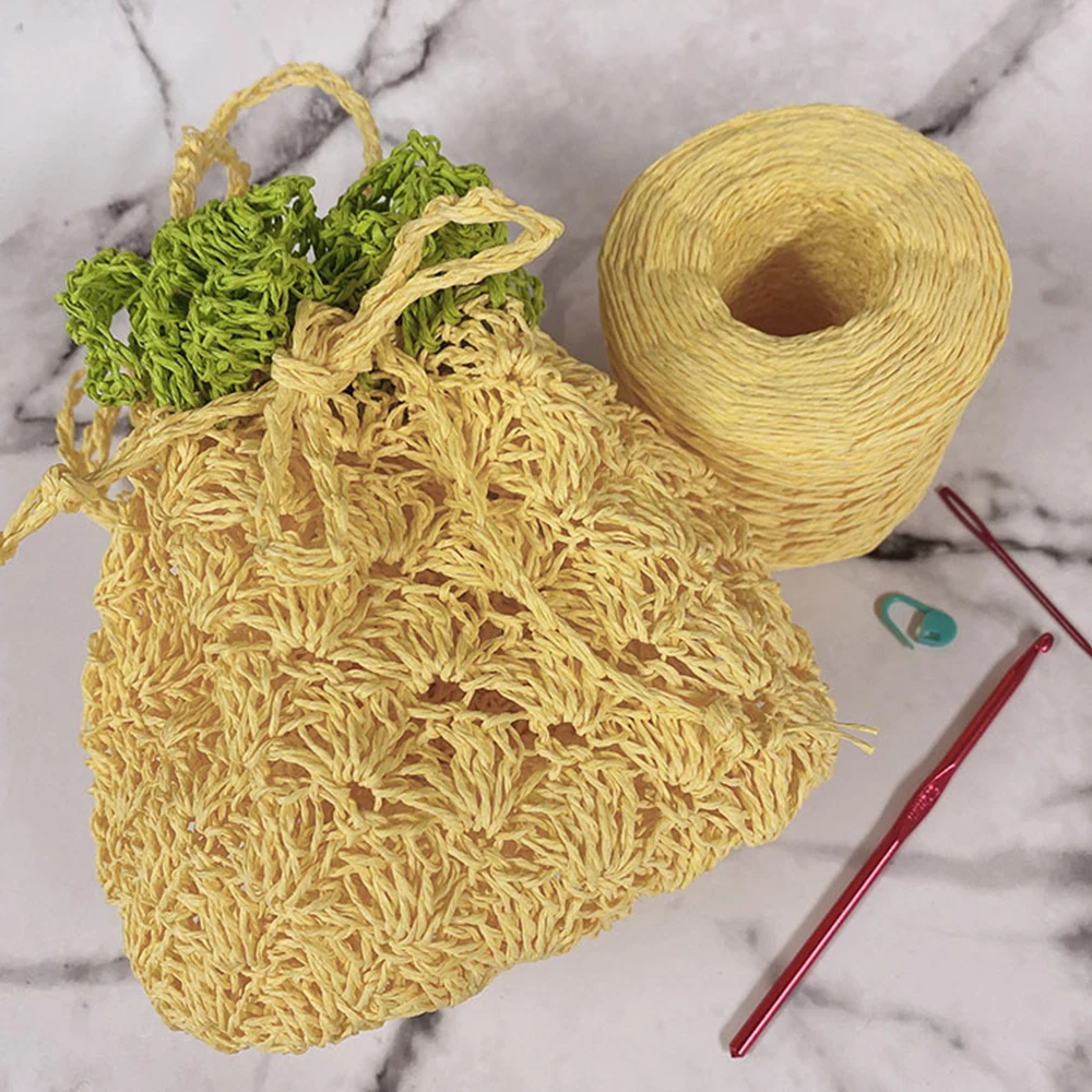 200M Raffia Paper Straw Rope Environmentally Friendly Yarn Handmade Knitting Packaging Belt Rope Crocheting Summer Hat Bags