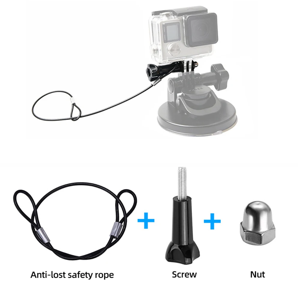 For GoPro Stainless Steel Tether Lanyard Anti-lost Rope For GoPro Hero 13 12 11 10 9 8 Insta360 X4 X3 DJI Action 4 3 AKASO SJCAM