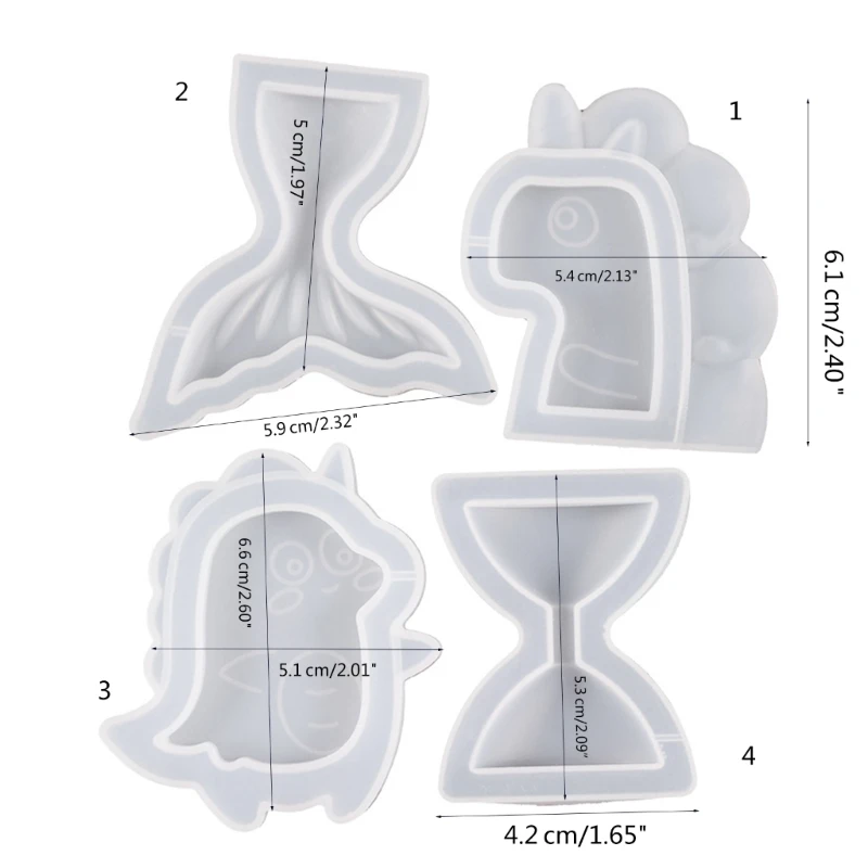 Hourglass Pendants Silicone Molds for DIY Jewelry Making Keychain Dinosaur Ornament Quicksand Resin Shaker Molds Handmade