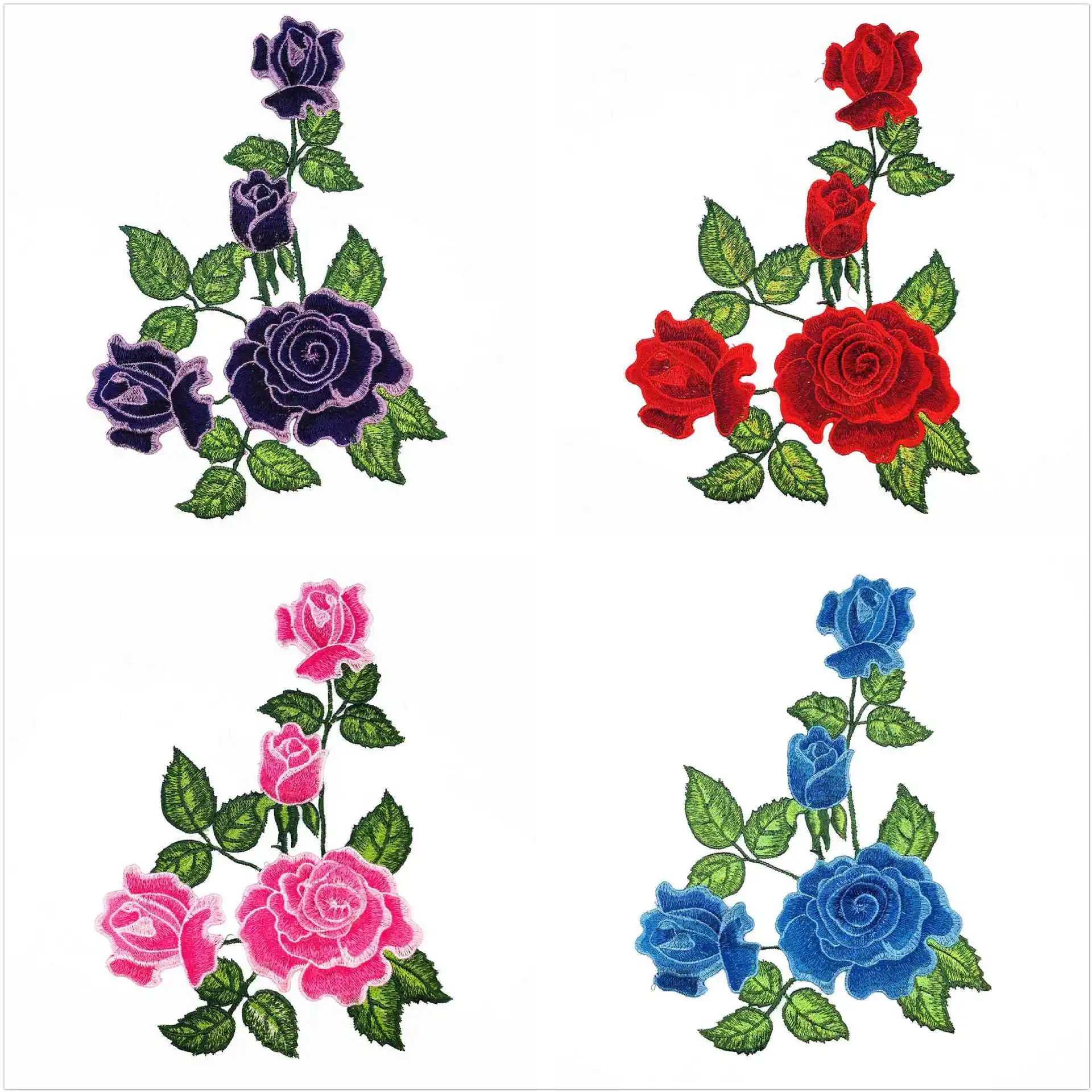 2 Pezzi Di Rose Colorate Con Doppio Ricamo Tridimensionale Collare Fiori Rose Solubili In Acqua Accessori Per L'abbigliamento Ga All'ingrosso-image