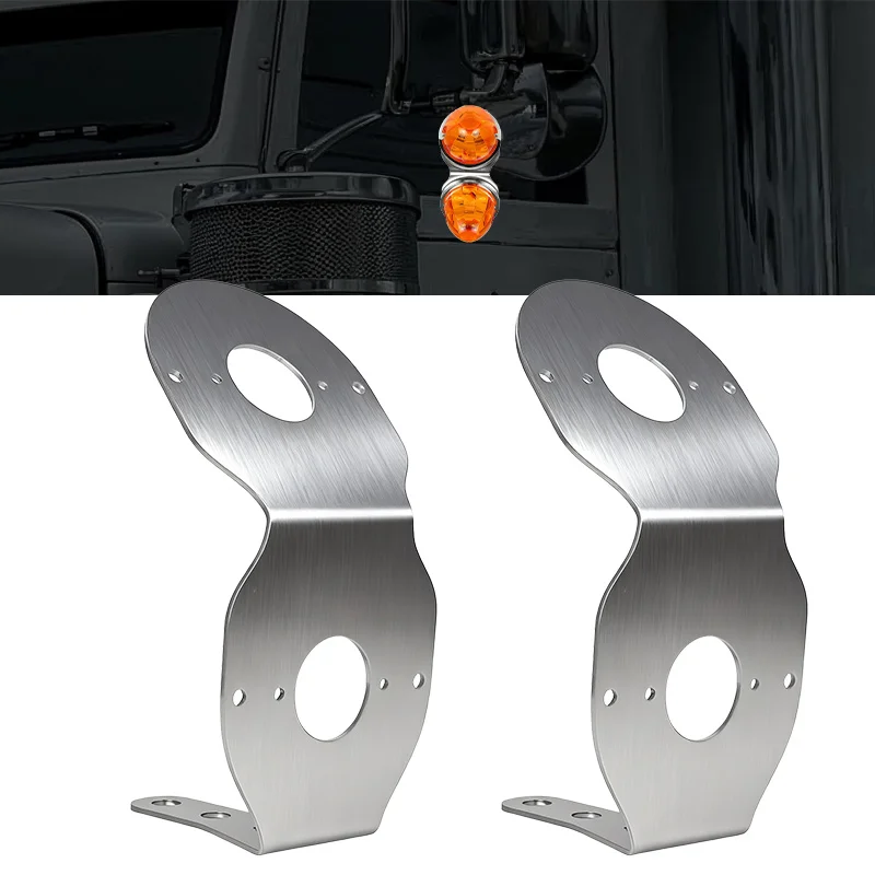 2Pack Stainless Steel Dual-Slot /Single-Slot Watermelon Light Bracket Mirror Turn Signal Angled Bracket Holder Universal Kit