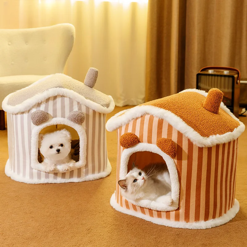 Warm Winter Cat Dog House Deep Sleep Pet Nest Fun Comfort Nest for Small Medium Cat Dogs Pet Supplies