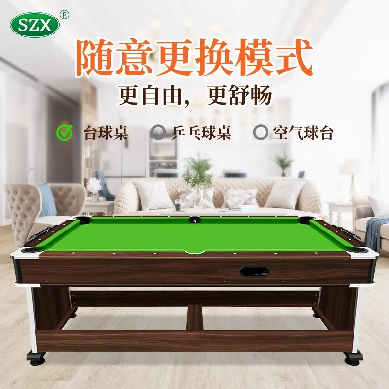 Adult standard 4-in-1 game table, home commercial billiards table tennis Ice Hockey black 8 indoor ballroom entertainment table