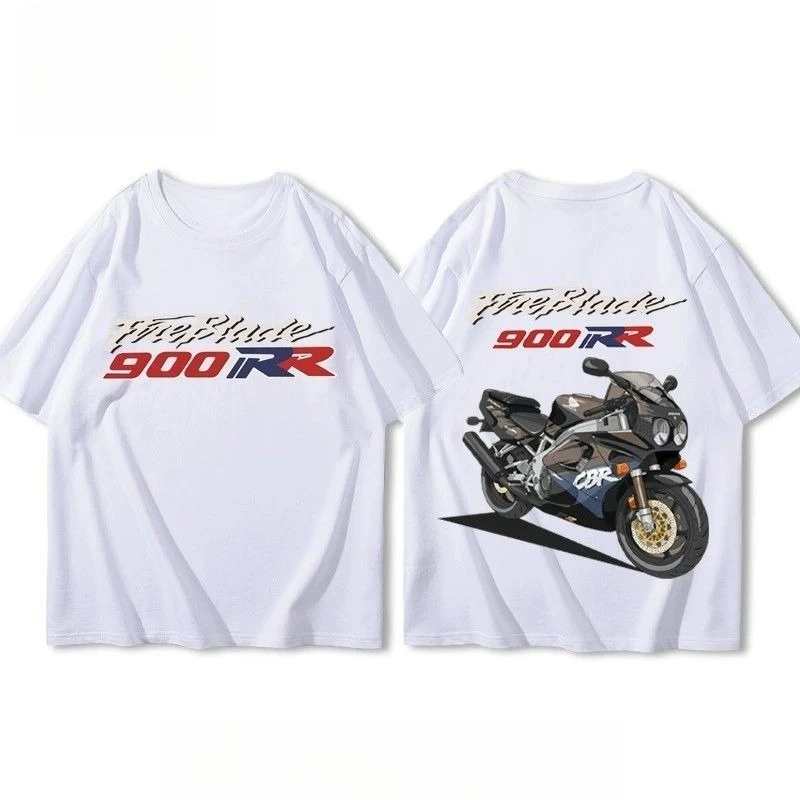 

Honda Men's and Women's T-Shirt CBR Racing 900rr929RR Motorcycle Riding Fireblade Off-Road Racing Casual Trend Short Sleeve