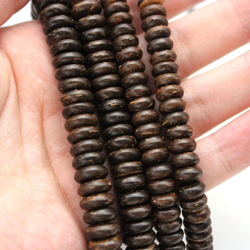 110PCS Natural Coconut Shell Crafts Beads Flat Wood Beads Spacer Beads for DIY Handmade Bracelet Jewelry Making Accessories