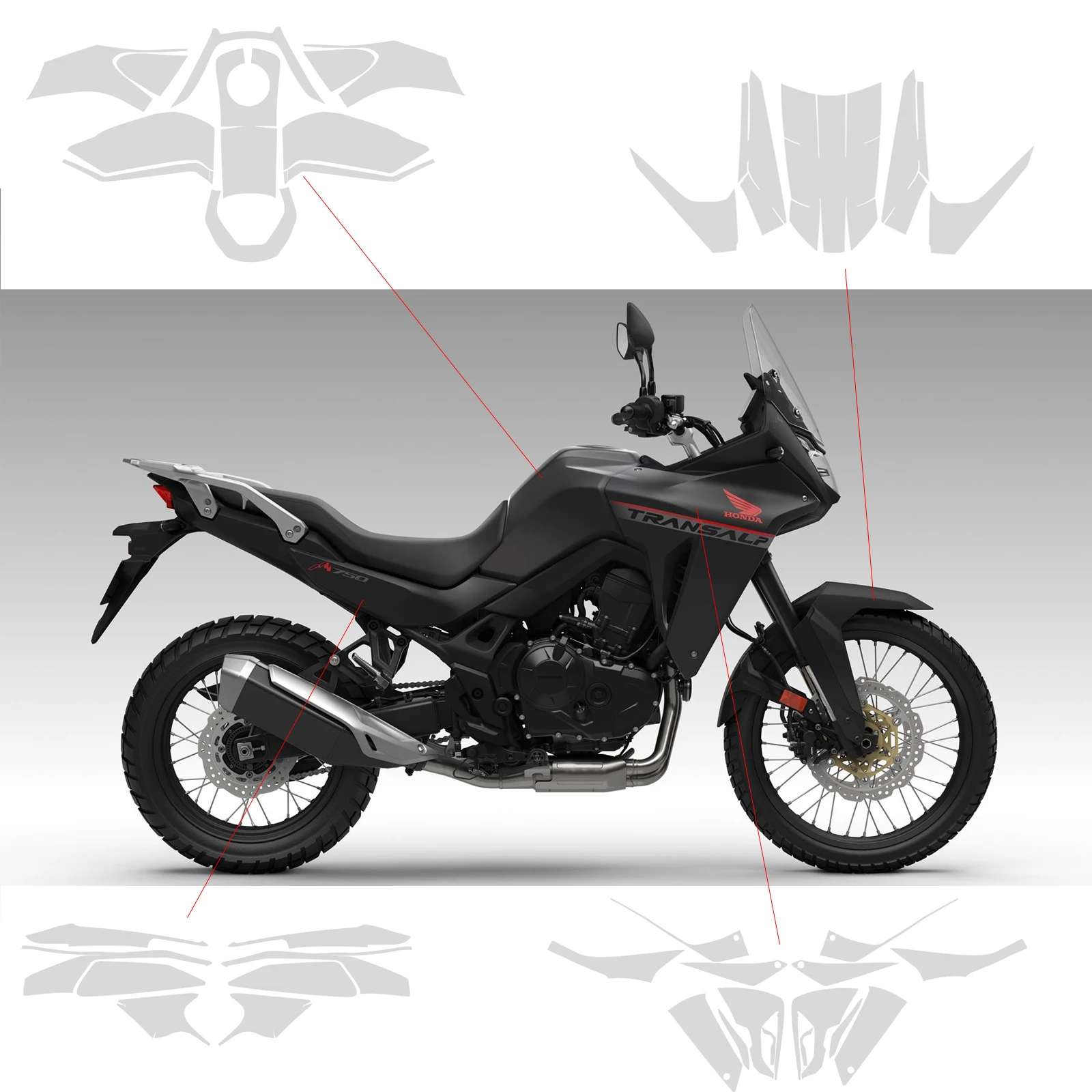 XL 750 Transalp TPU PPF Motorcycle Protective Film For Honda XL 750 Transalp 2023 2024 Car Light Color Changing Protective Film