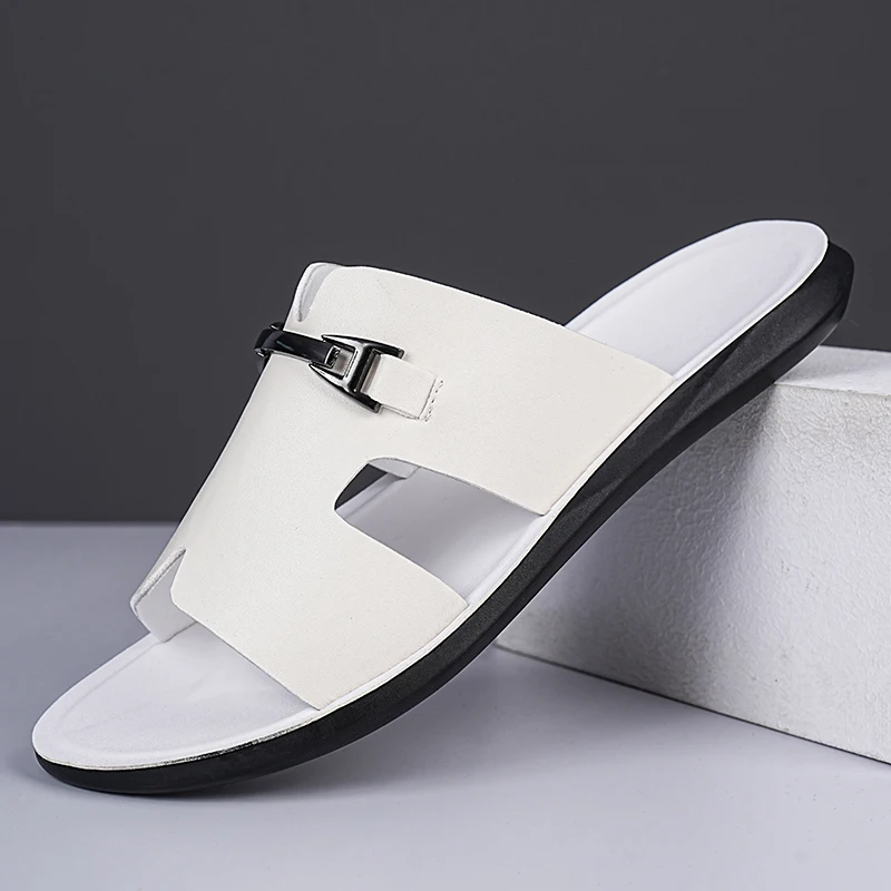 

Men's Fashionable All-Match Trendy Beach Shoes Simple Anti-Slip Wear-Resistant Cool Slippers-7888