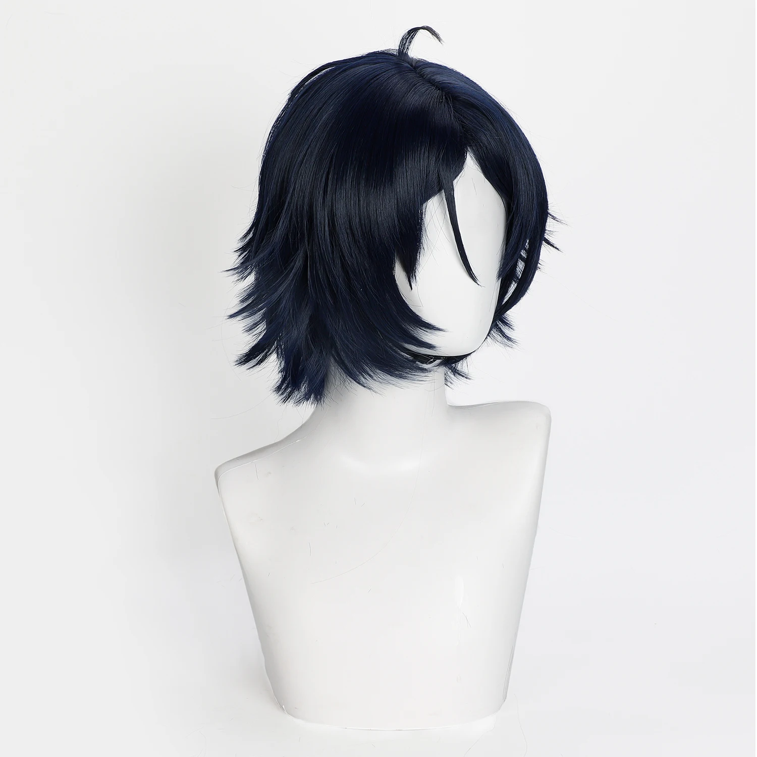 أنيمي شعر مستعار Zuo Le تأثيري الباروكات الفرسان لعبة لعب الأدوار شعر مستعار الظلام الأزرق شعر مستعار اصطناعي لحفلة تنكرية كرنفال تأثيري