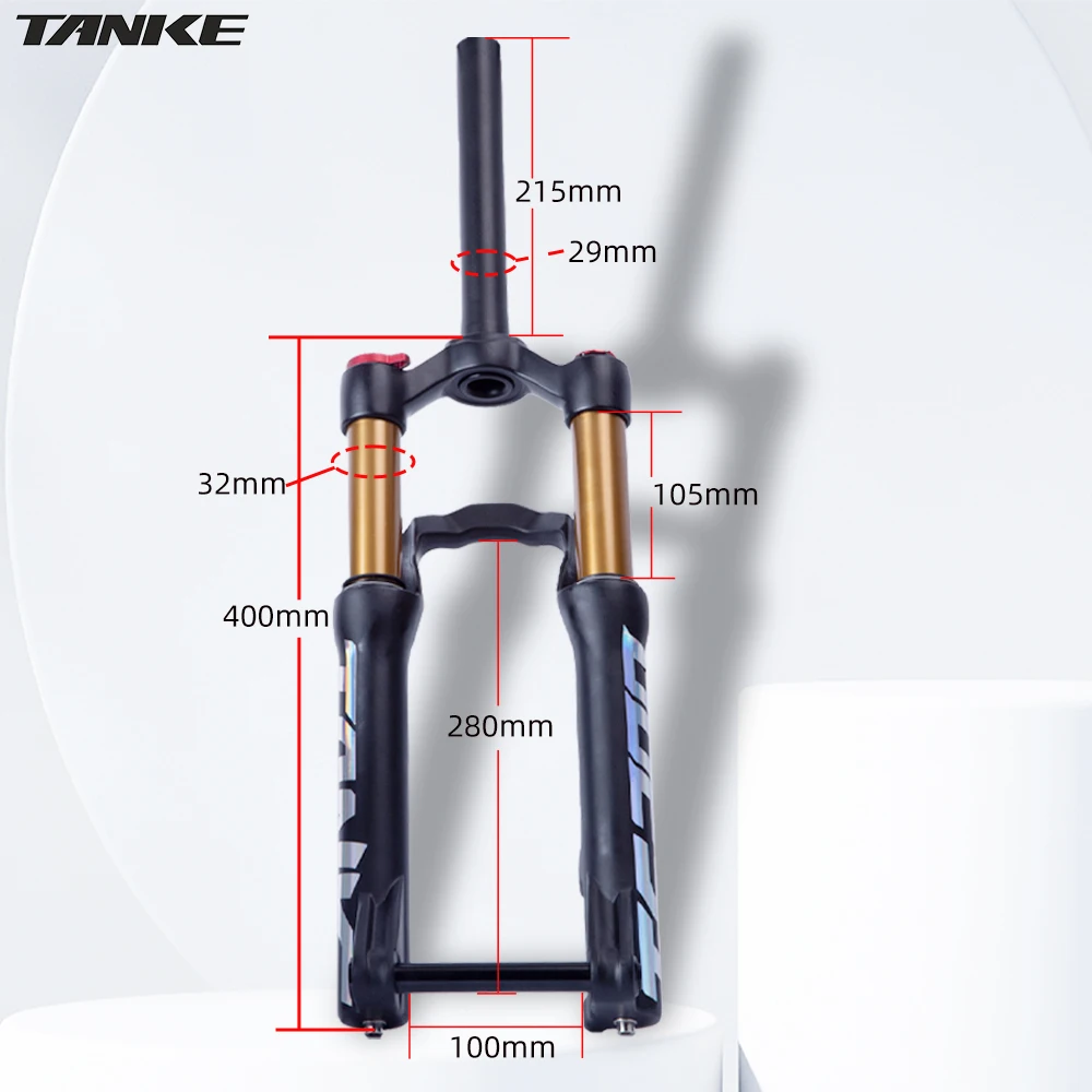 

TANKE Mountain Bike Shock Absorber Air Fork Hard And Soft Adjustable Lock Small Wheel Diameter Disc Brake 20inch Folding Bike