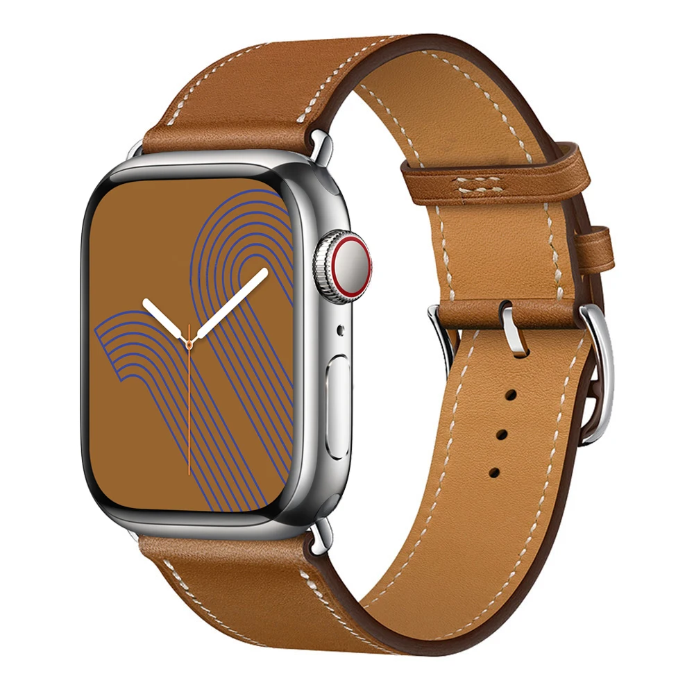 Leather strap For Apple watch band 45mm 41mm 44mm 40mm 38mm 42mm 45 iWatch Single tour bracelet correa Apple watch 5 4 3 se 6 7