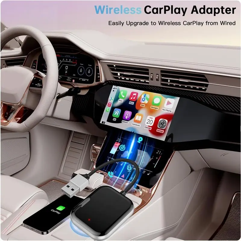 ABKN-محول Carplay اللاسلكي تلفزيون السيارة ميت سلكي إلى Carplay اللاسلكي اتصال فوري يناسب Carplay المدمج