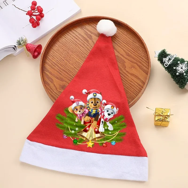 Paw Patrol Santa Hats Skye Chase Xmas Cap Kids Adults Unisex Christmas Dress-up Party Decor Decoration Cosplay Kawaii Child Gift