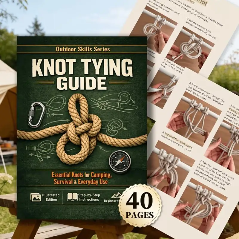 Knot Tying Guide Book: Essential Knots For Camping Survival Step By Step Illustrated Instructions For Beginners To Advanced-New