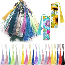 100Pcs 13cm Silky Tassels Bookmark Tassels Bulk Soft Craft Mini Tassels with Loops for Jewelry Making DIY Accessories 40 Colors