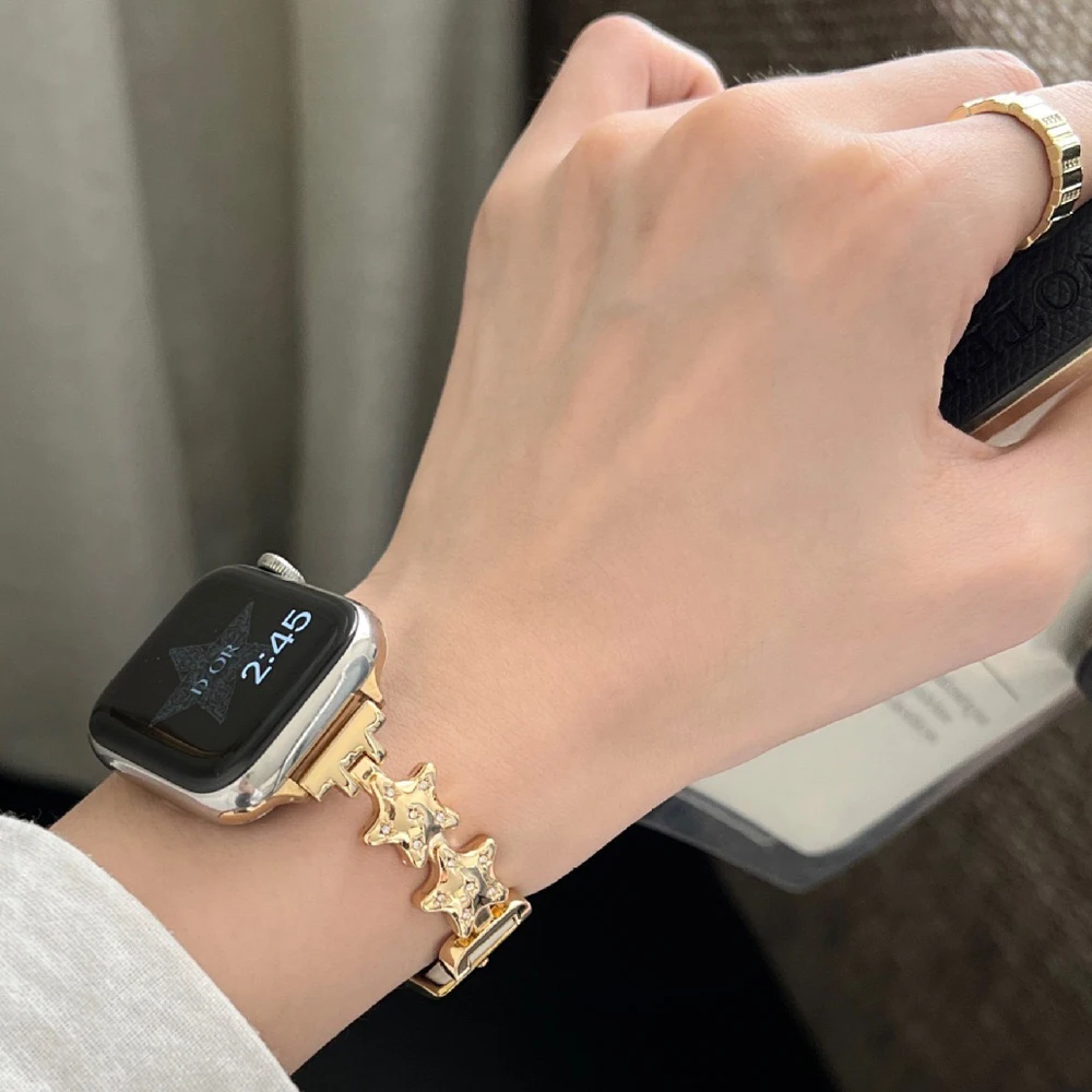 Роскошный стильный 3D-металлический ромбовидный звездный мягкий ремешок из искусственной кожи для Xiaomi Mi Band 9 8, спортивный браслет для Xiaomi Mi