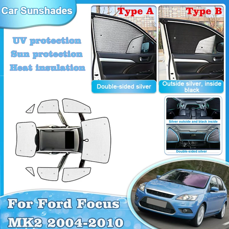 

Car Sunshades For Ford Focus 2 Accessories MK2 MK2.5 4-Door 2004-2010 Sun Visors Shade Windshield Window Cover Anti-peeping Tool